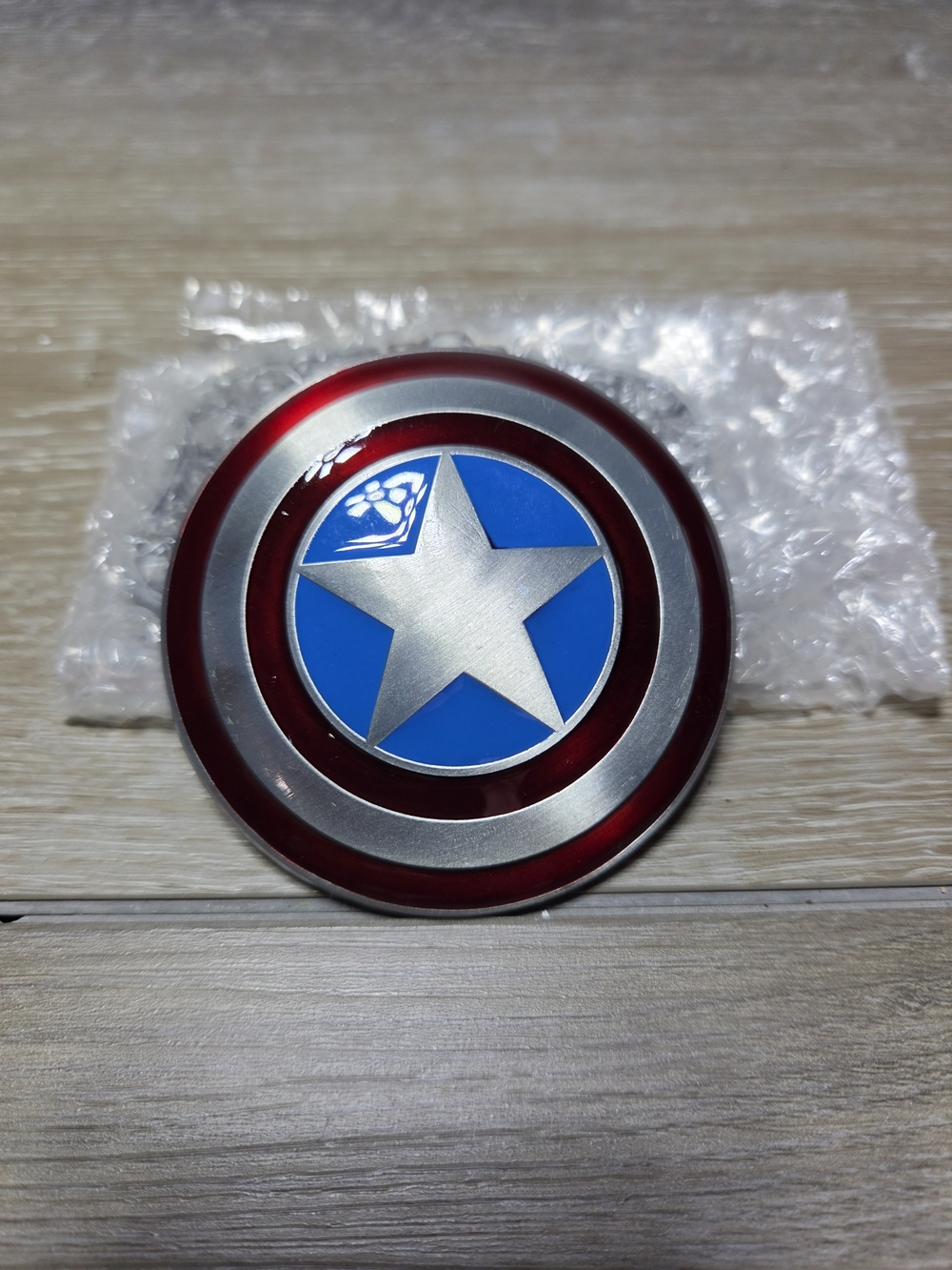 Captain America Shield Round Metal Belt Buckle Red Blue Silver